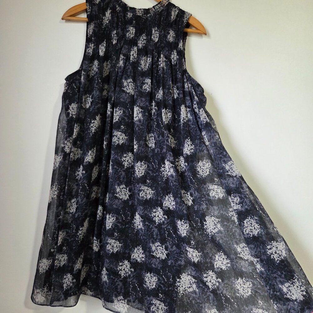 NWT JOIE BALTIC PRINT MOCK NECK SMOCKED RUFFLED/PLEATED MINI DRESS SIZE M - Picture 2 of 16